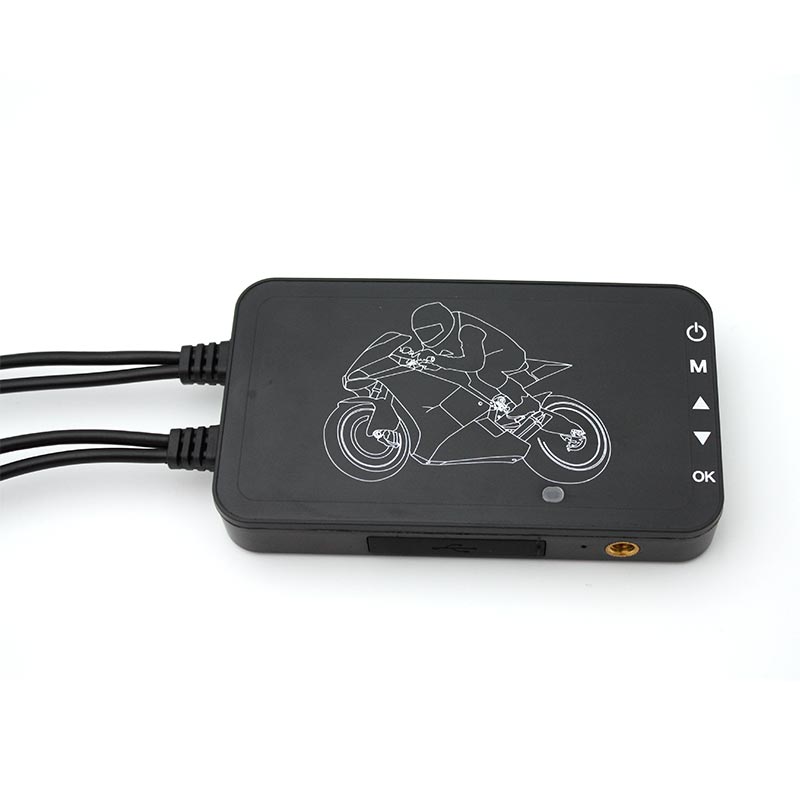 Cámara para salpicadero de motocicleta con doble lente y bloqueo y sensor de colisión